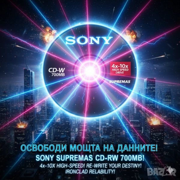 cd-rw sony 700mb 4x-10x high sped, снимка 1