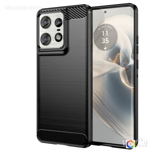 Motorola Edge 50 Pro 5G Удароустойчив Carbon Fiber Калъф и Протектор, снимка 1