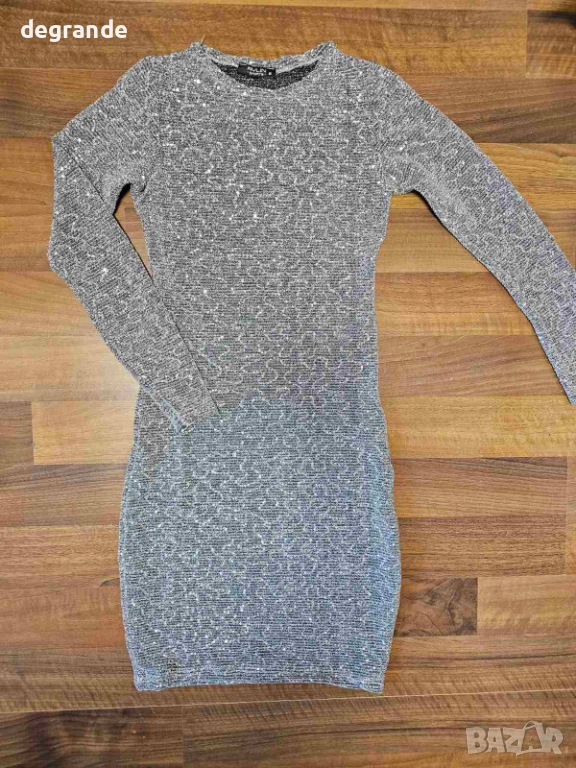 Дамска рокля с блестящ ефект Плетиво, снимка 1