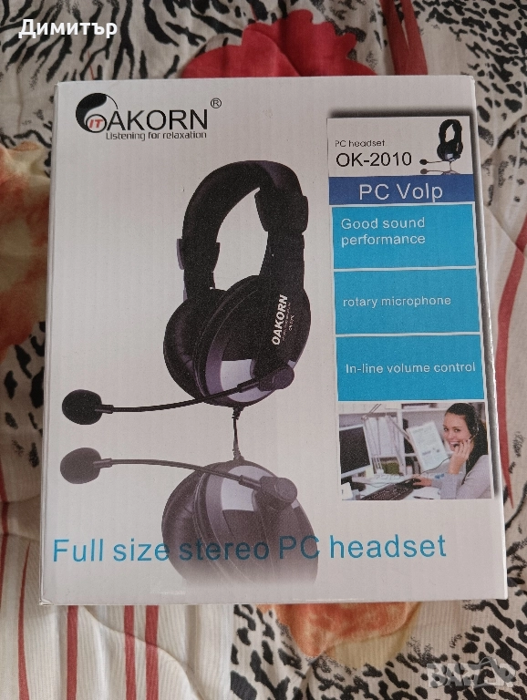 Продавам слушалки с микрофон като нови, снимка 1