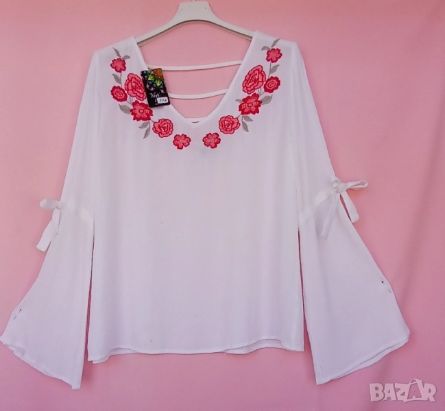 Дамска бродирана кенарена риза подходяща и за народното творчество., снимка 1