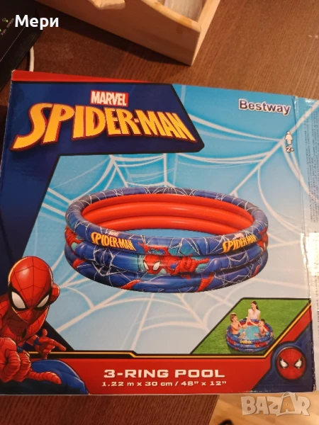 Детски многоцветен кръгъл надуваем басейн Spider-Man , снимка 1