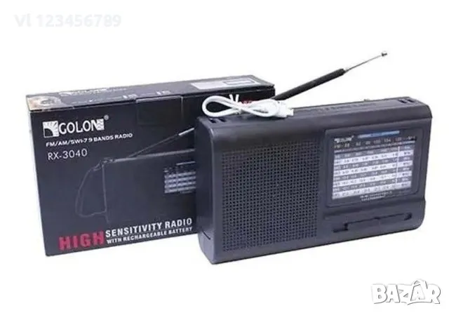 Радиоприемник Golon RX-3040S + соларен панел,BT,USB,TFT, снимка 1