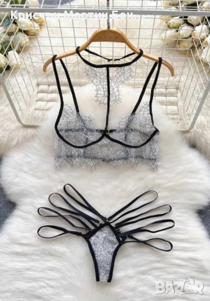 Комплект Двуцветен дантелен нежен на допир /м. л, снимка 1