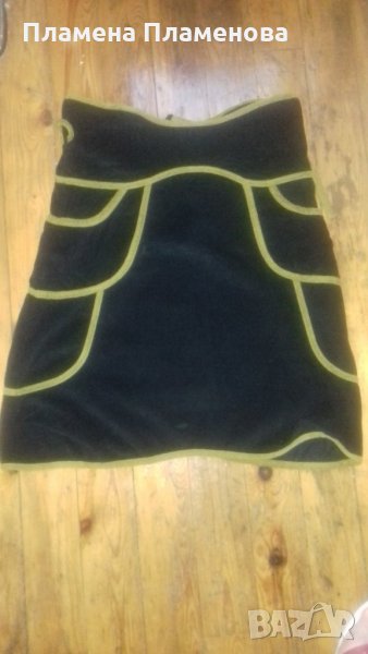 КАДИФЕНА черна пола с кант, снимка 1