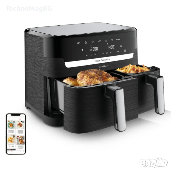 Двузонов фритюрник с горещ въздух Moulinex Dual Easy Fry 8.3L , 2450W, снимка 1