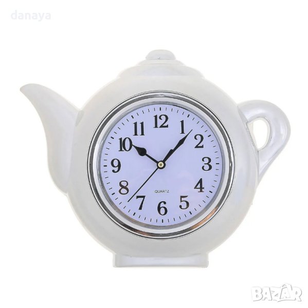 954 Нестандартен стенен часовник чайник часовник за стена с форма на чайник, снимка 1