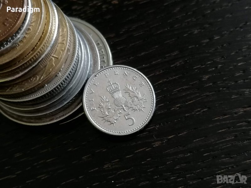 Монета - Великобритания - 5 нови пенса | 1990г., снимка 1