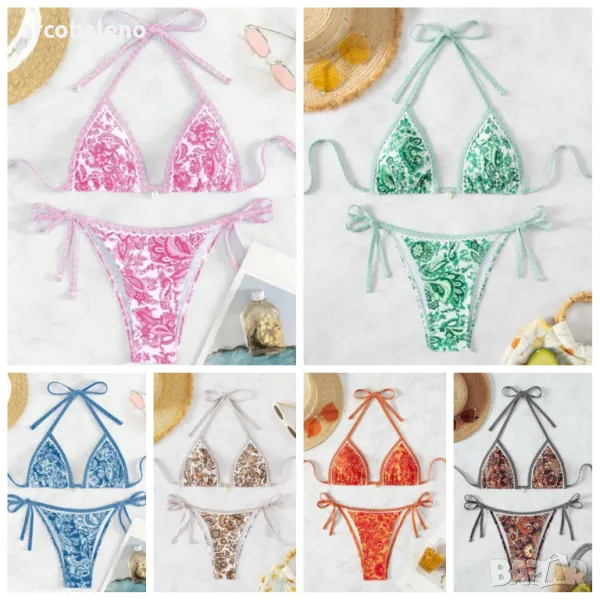 Секси дамски бански костюм във флорален принт, 6цвята , снимка 1