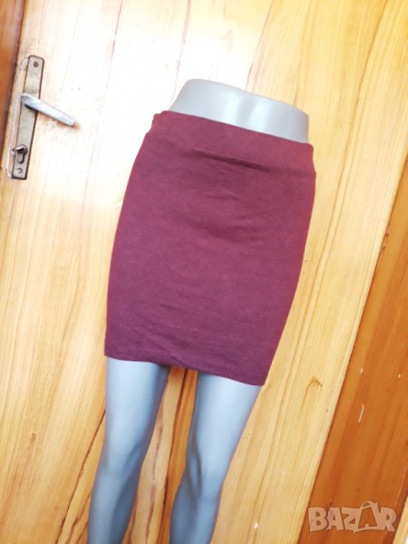 Лилава къса пола от трико С, снимка 1