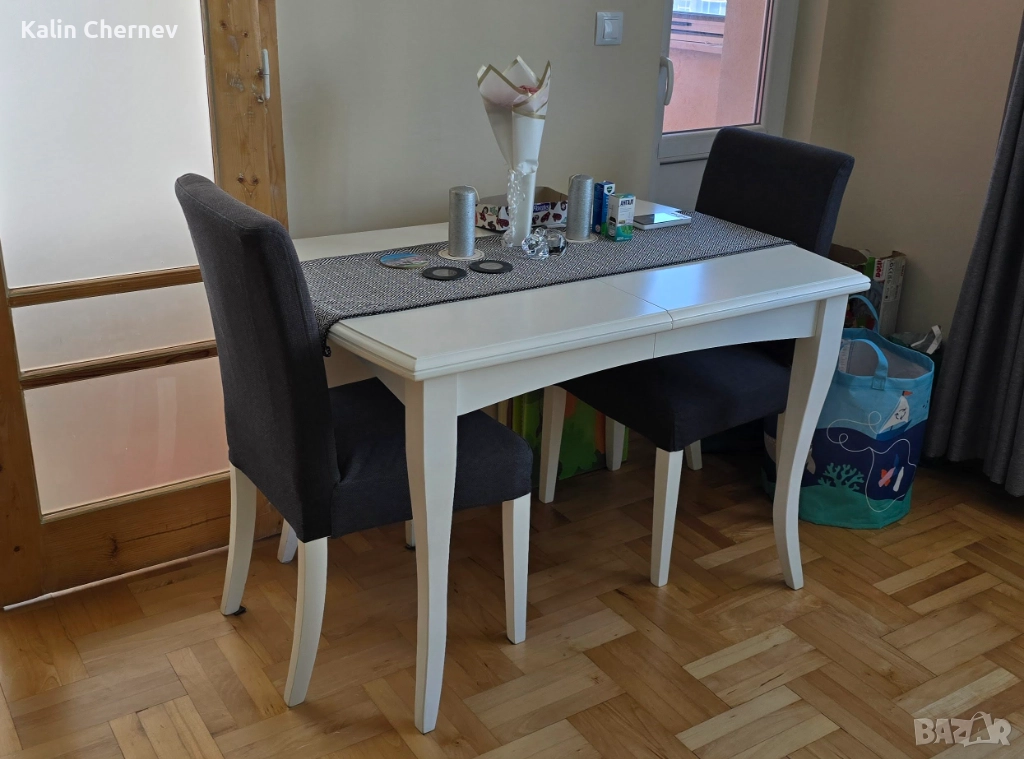 Бяла масивна маса, снимка 1