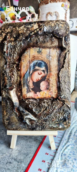 Икони на дървена основа, декупаж, снимка 1