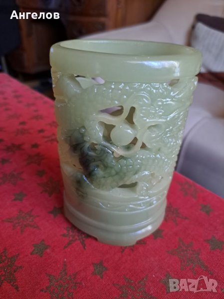 Светилник от имитация нефрит за Годината на дракона, снимка 1