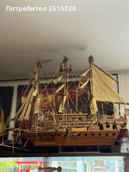 голям стар макет на кораб, снимка 1