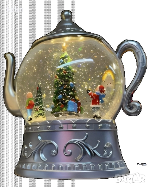 Коледна снежна топка във формата на чайник, снимка 1