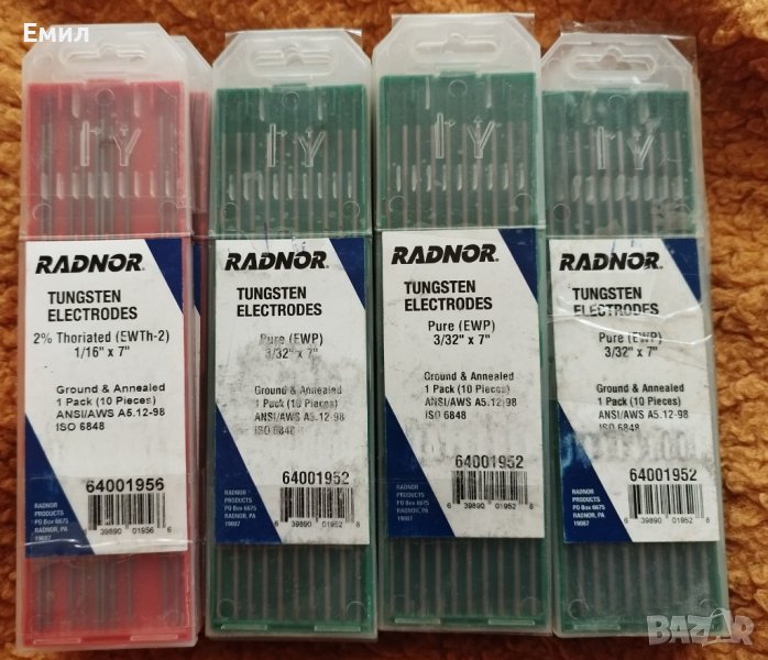  волфрами електроди два размера - изгодни - 1,6мм ЧЕРВЕН , 2,4мм зелен, снимка 1