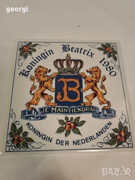 холандска декоративна цветна порцеланова плочка 25/4, снимка 1