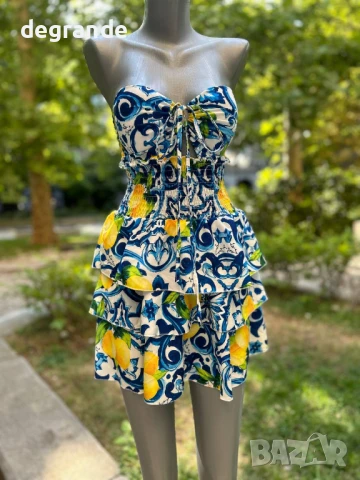Намалена‼️  🍋Секси рокля с лимони със твърди чашки🍋, снимка 3 - Рокли - 51099524