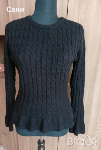 Черен модерен пуловер, снимка 3 - Блузи с дълъг ръкав и пуловери - 49878657