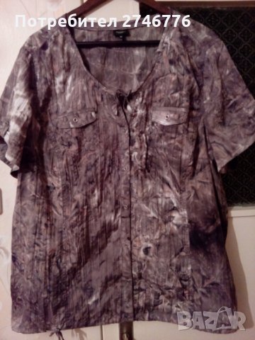  ЛИКВИДАЦИЯ 3-4XL маркова,красива блузка с камуфлажни шарки в кафяво, снимка 1