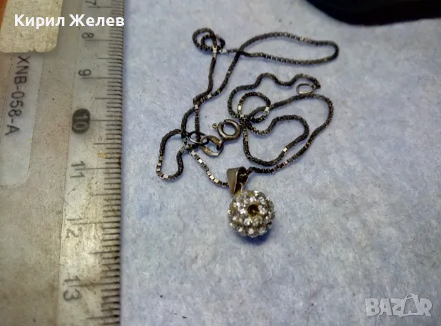 ФИНО СРЕБЪРНО КОЛИЕ ОКСИДИРАНО СРЕБРО 925 PAC с ЕМАЙЛИРАНА СРЕБЪРНА ВИСУЛКА ТОПЧЕ с ЦИРКОНИ 38698, снимка 3 - Колиета, медальони, синджири - 49704280