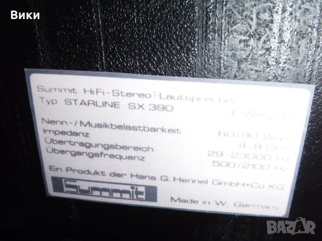 Тонколони SUMMIT STARLINE SX 390, снимка 6 - Тонколони - 35185131