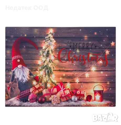 Коледна изтривалка Дядо Коледа, Многоцветен, 60x40см, снимка 2 - Декорация за дома - 48210421