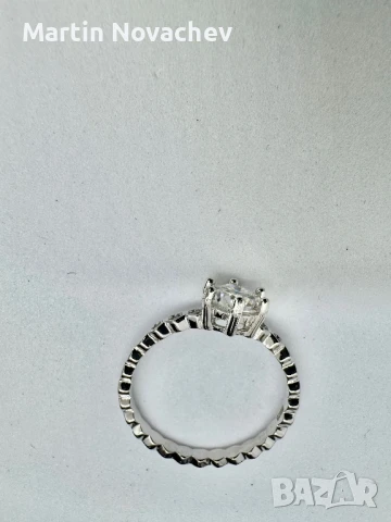 Сребърен пръстен с мойсанит (Диамант) 1 карат, снимка 7 - Пръстени - 51370699