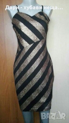 Луксозна двупластова френска рокля в черно и златисто👗🌹M/L👗🌹арт.022