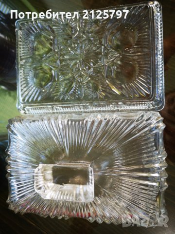 НРБ Стъклен съд с капак за съхранение на сирене, кашкавал, краве масло или друго, снимка 7 - Кутии за храна - 43367605