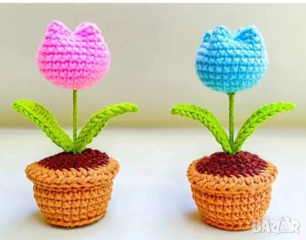 Плетено цвете в саксия  , снимка 13 - Декорация за дома - 51173490