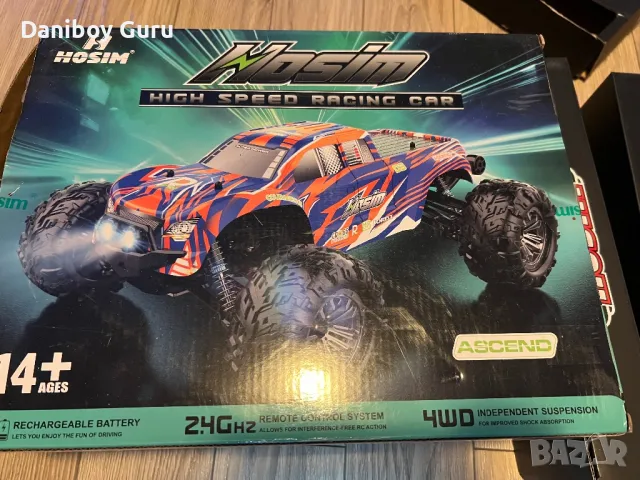 RC Високоскоростна 1:10 Hosim RC Monster Truck 48+ KMH 4X4 Off-Road RC , снимка 7 - Коли, камиони, мотори, писти - 49595606