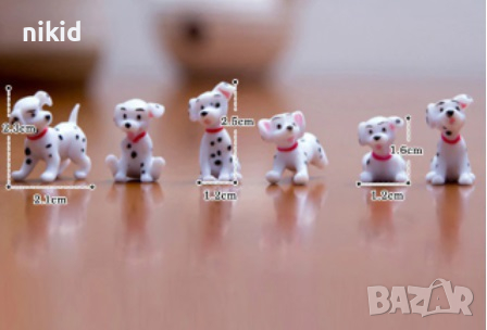 мини Далматинци далматинец куче малки кученца PVC 6 бр фигурки топери за игра украса торта играчки , снимка 3 - Фигурки - 19016009
