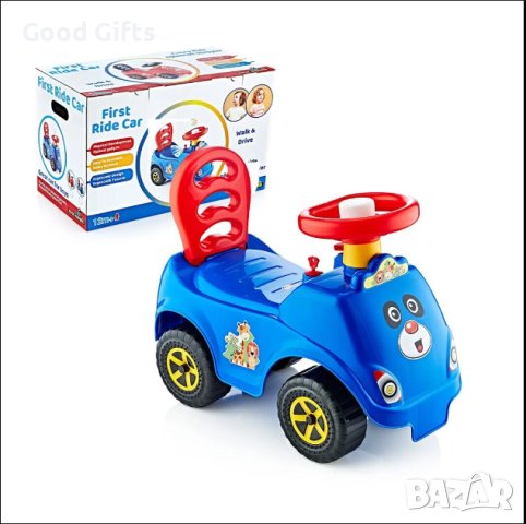 Детска кола за избутване, Синя / Червена , снимка 4 - Детски велосипеди, триколки и коли - 43130120