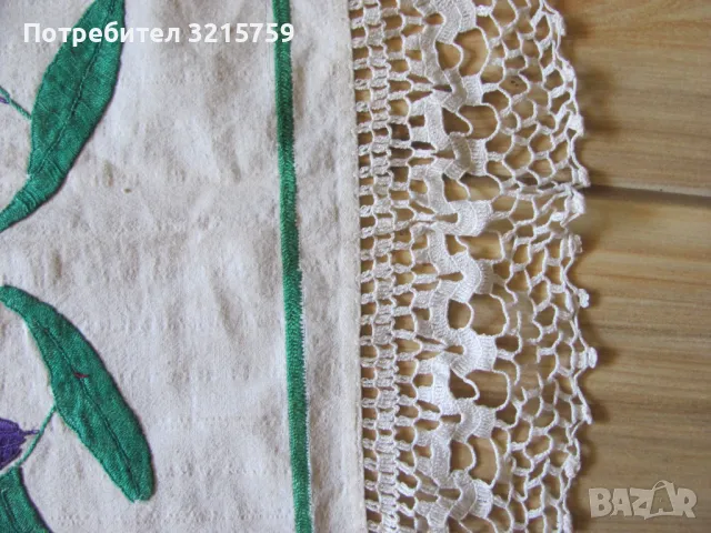 19в. кърпа, ръчно тъкан кенар, ръчна бродерия , 115х30см., снимка 4 - Антикварни и старинни предмети - 50421222