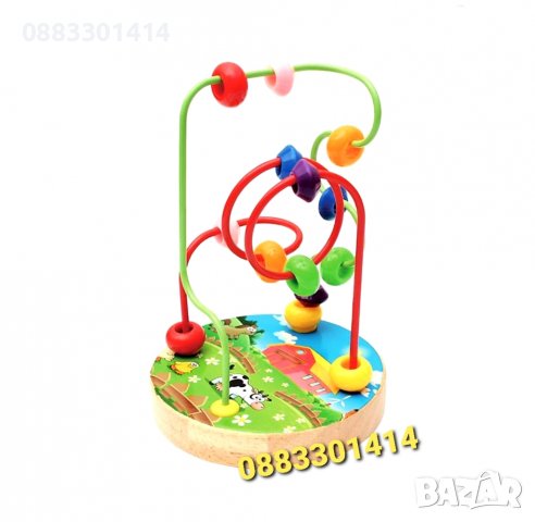 Дървена игра Пъзел от дърво с топчета 