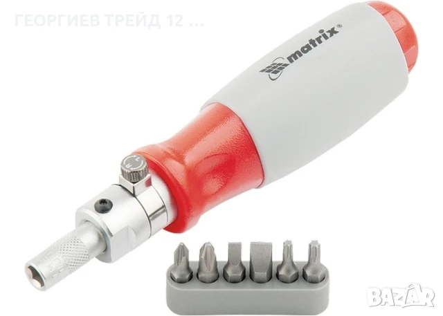Отвертка реверсивна,пригодена за задвижване с ключ,битовеCrV,6 бр. MTX