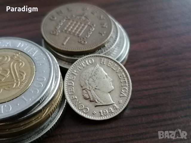 Монета - Швейцария - 5 рапен | 1944г., снимка 2 - Нумизматика и бонистика - 35186415