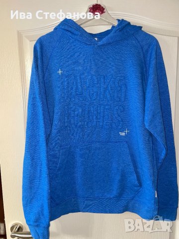 JACK & JONES  Jack & Jones оригинален суичър  мъжка синя нова ватирана  блуза , снимка 1 - Спортни дрехи, екипи - 43024319