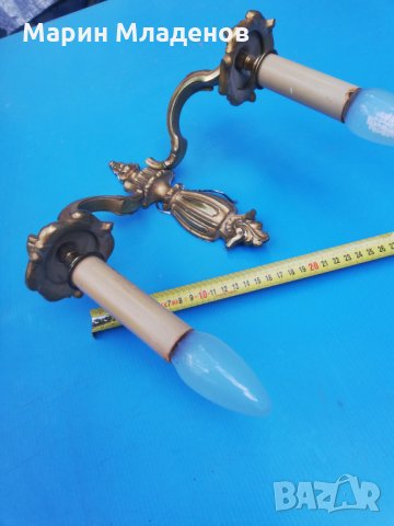 Лампа за стена-бронз, снимка 6 - Антикварни и старинни предмети - 28488230