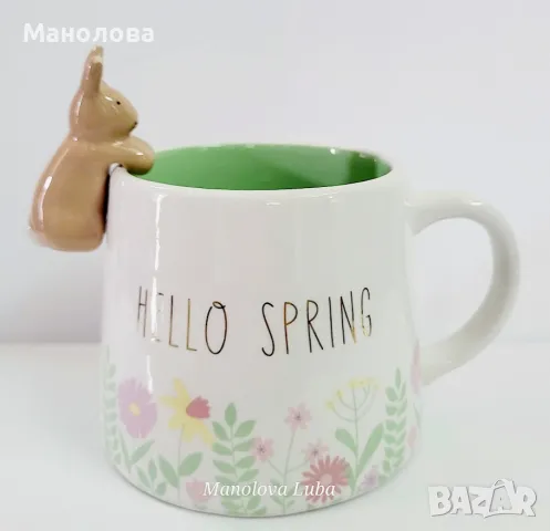 Порцеланова чаша HELLO SPRING / EASTERS WISHES , снимка 1 - Чаши - 49135436