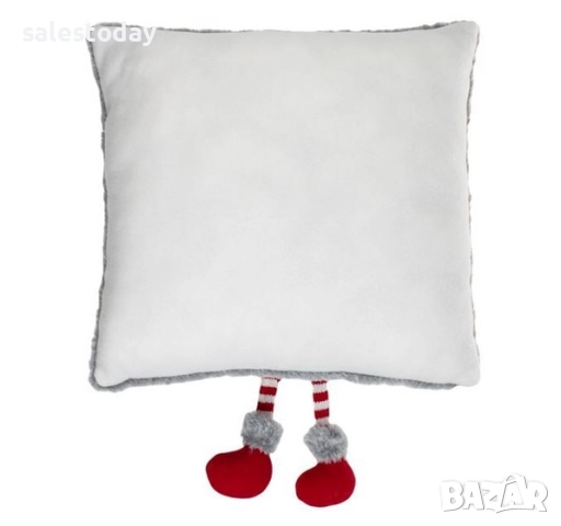 Коледна Възглавница джудже/ Коледен Гном, сива, 3D, снимка 3 - Възглавници - 52373966