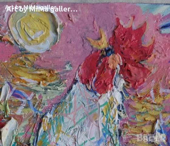 Петел, петли, петлета, rooster painting - Мима / Art by MiMa,  paintings, снимка 9 - Картини - 31513632