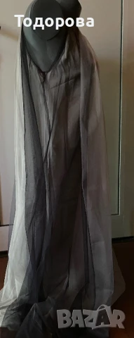 Много елегантна рокля без ръкав от тюл, с подплата, светло и тъмносиво, снимка 4 - Рокли - 51224790