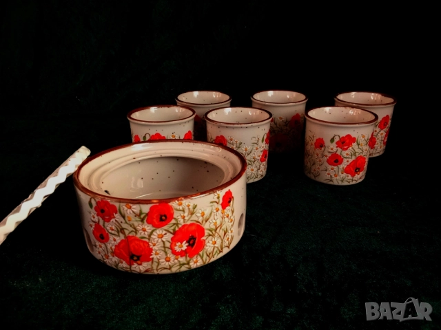 Японски сет керамика за фондю или саке., снимка 10 - Антикварни и старинни предмети - 51464864