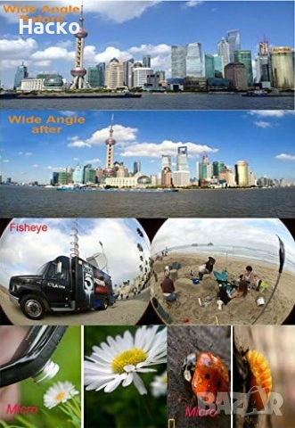 Комплект от 3 броя обективи за телефон Fish eye, снимка 6 - Обективи и филтри - 53441850