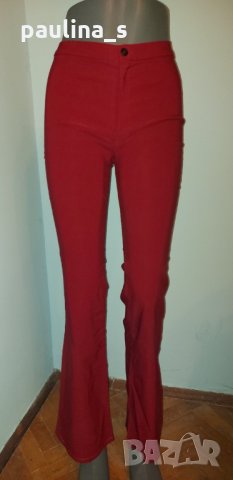 Два броя / Винтидж / Панталон с широки крачоли "Zara" basic / Червен(с блуза) и Антрацит, снимка 10 - Панталони - 32588451