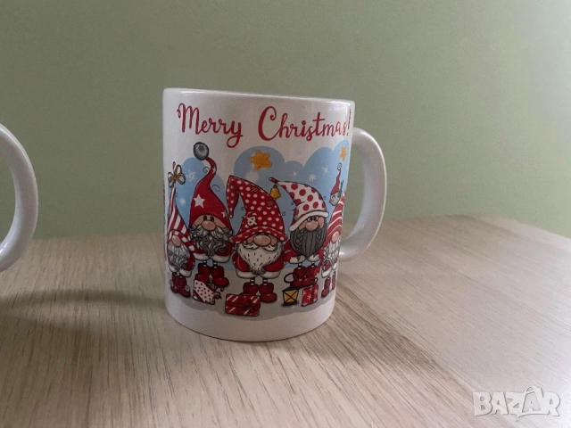 Комплект коледни чаши за кафе / чай, снимка 2 - Чаши - 52342474