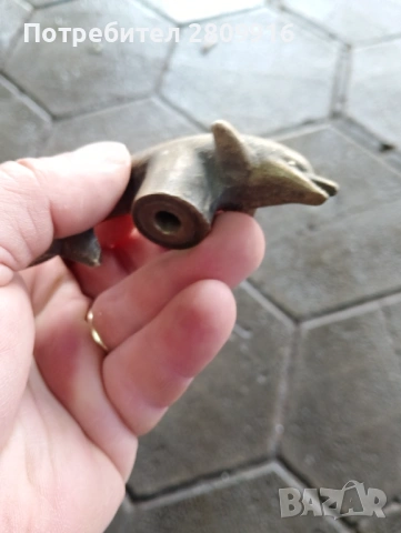 Бронзова фигура на делфин, снимка 2 - Антикварни и старинни предмети - 53390480