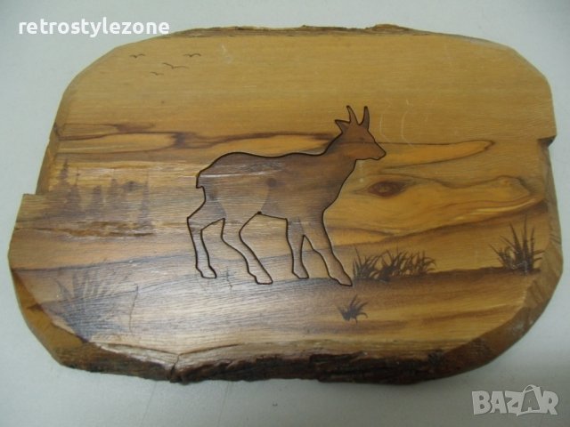 № 6629 старо дървена пано / картина   - размер 20 / 14,5 см , снимка 5 - Други ценни предмети - 38618579